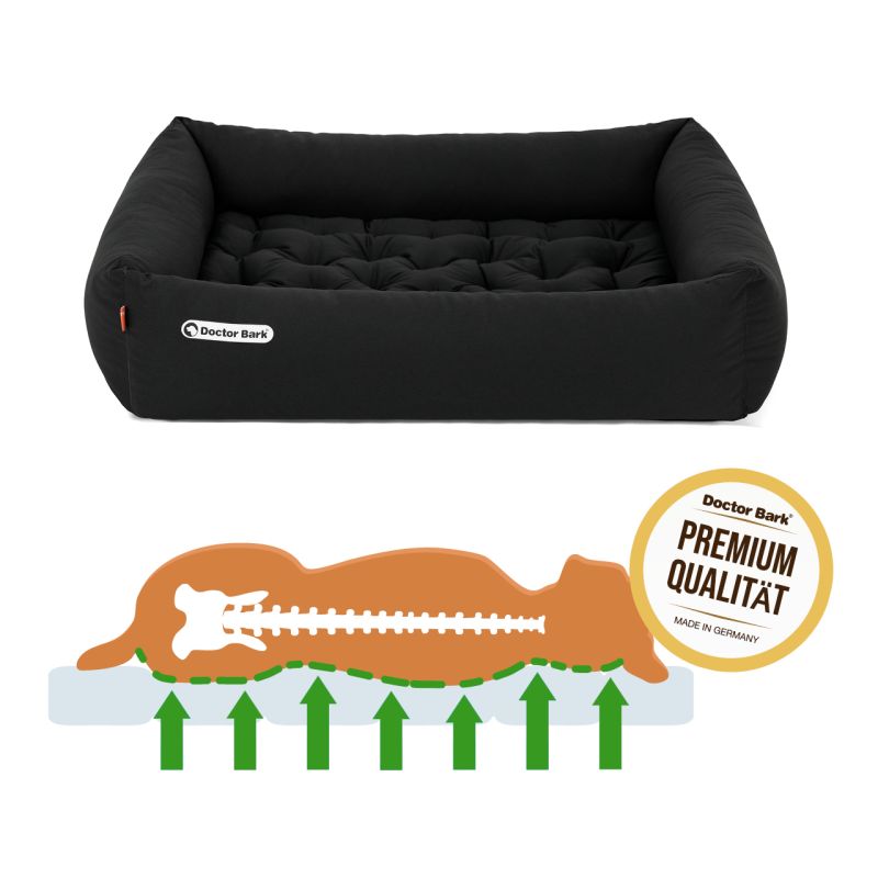 Doctor Bark Orthopädisches Hundebett Schwarz Hundebett orthopädisch
