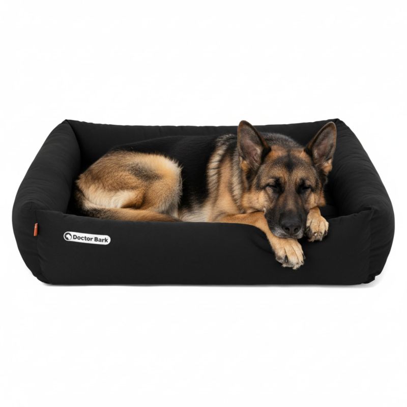 Doctor Bark Orthopädisches Hundebett Schwarz Waschbares Hundebett