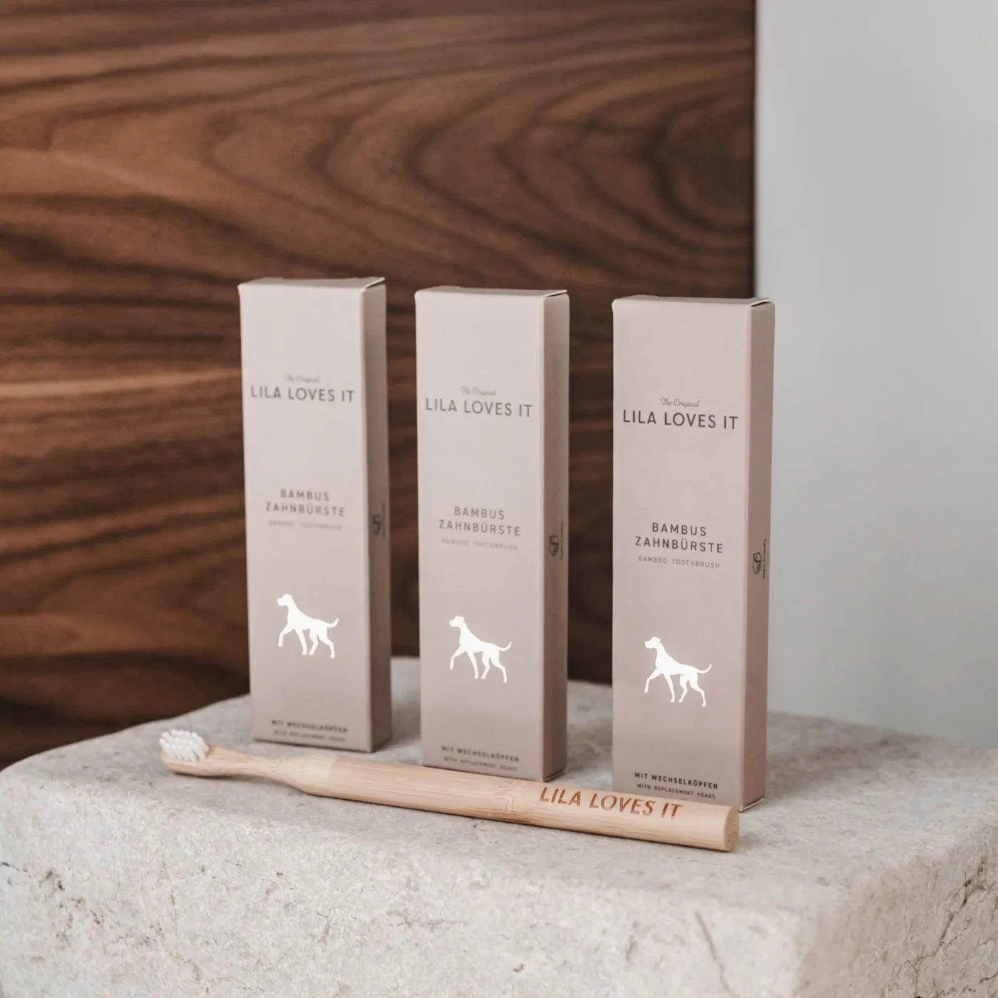 Lila Loves it Hundezahnbürste aus Bambus Zahnpflege für Hunde