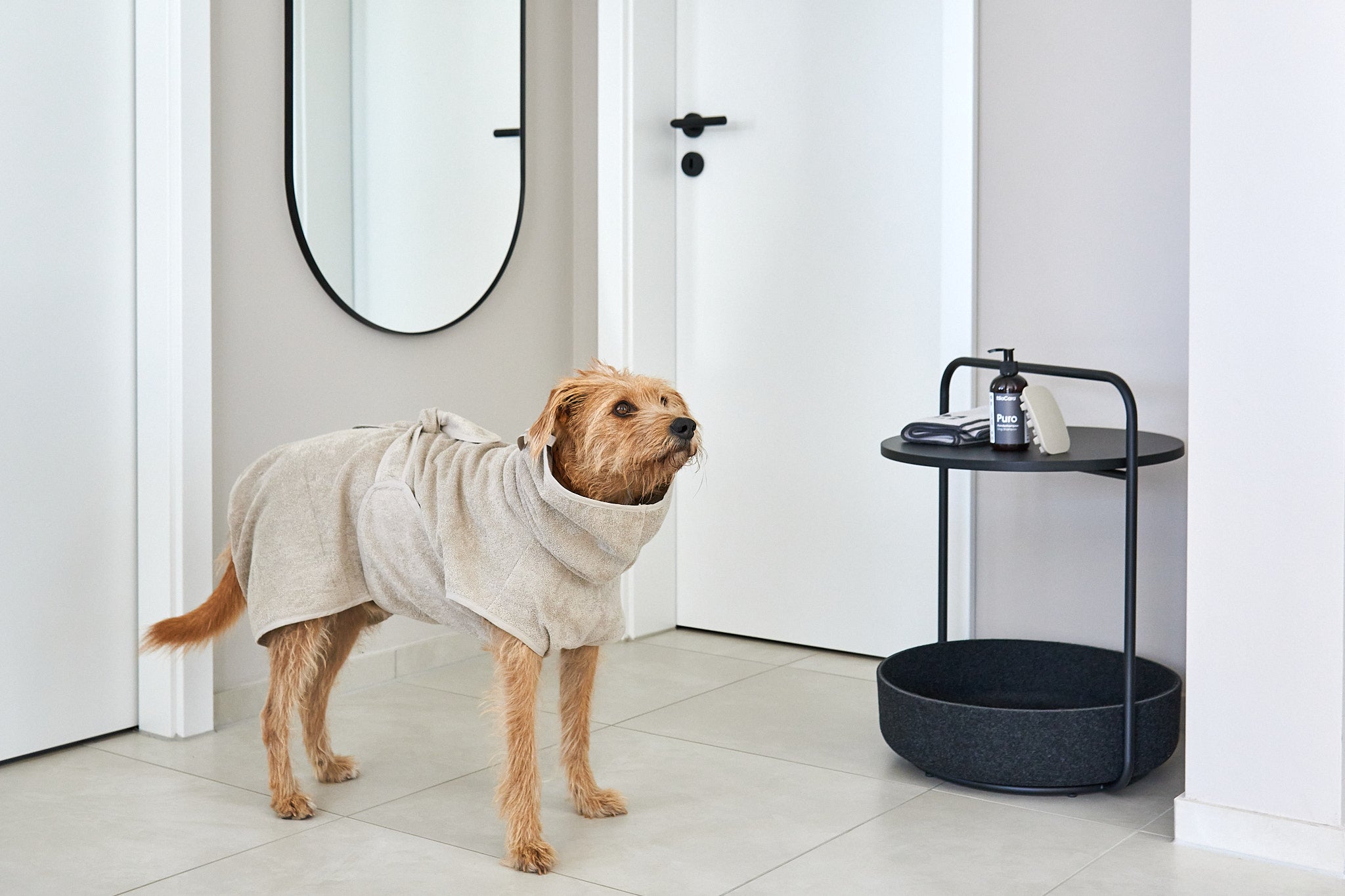MiaCara Bagno Hundebademantel Greige Hundebademantel