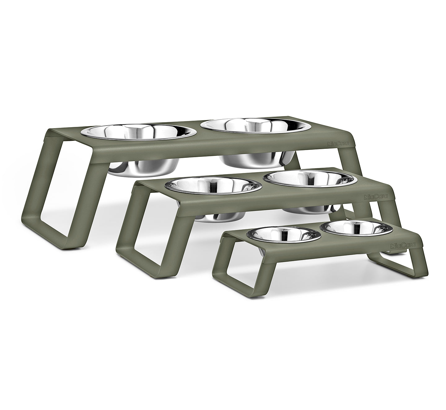 MiaCara Desco Napfständer Alu Grolive mit Edelstahlnäpfen