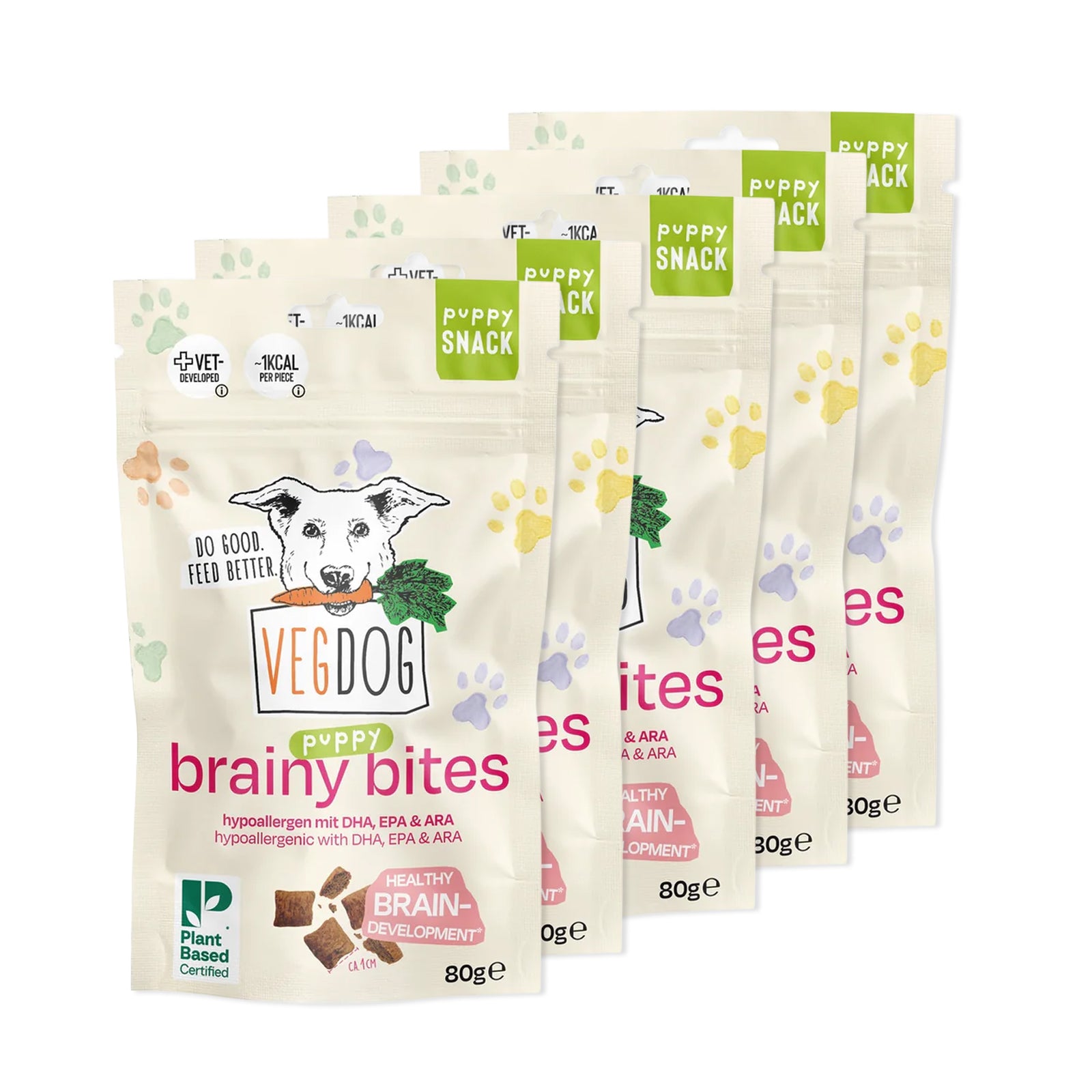 VEGDOG Bundle: 5 Brainy Bites Hundeleckerlis vegan