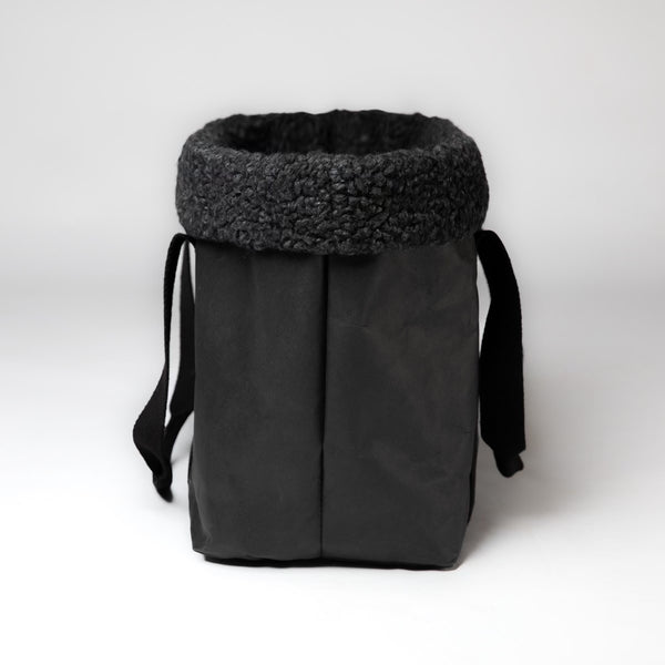2.8 duepuntootto DOROTHEA Paper Dog Bag Charcoal Bouclé-Wool Hundetragetasche