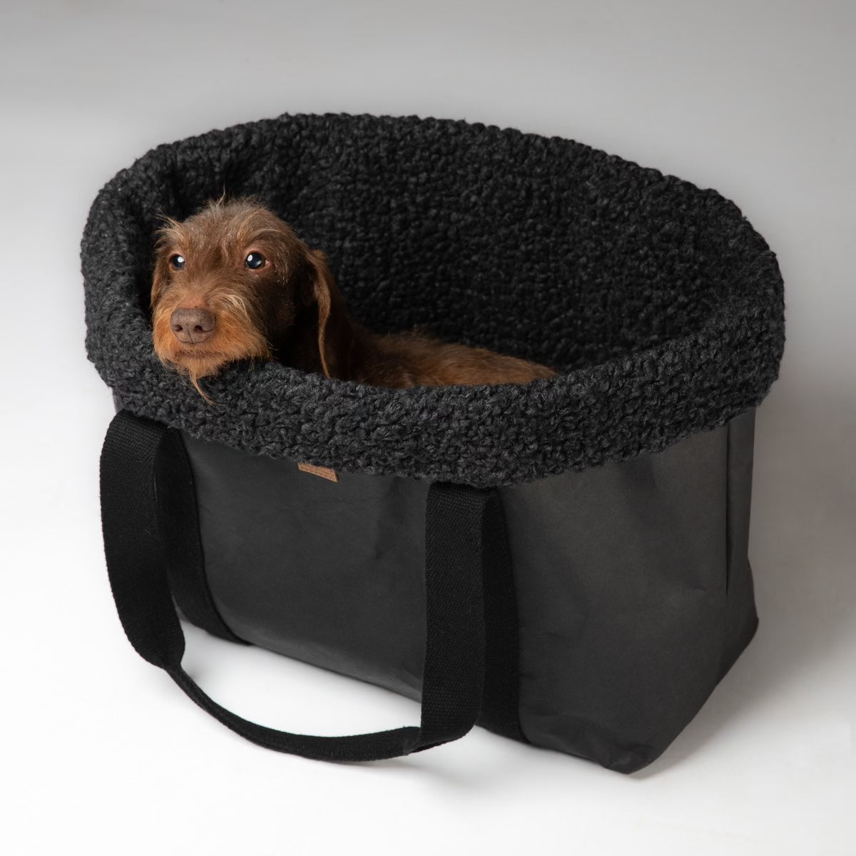 2.8 duepuntootto DOROTHEA Paper Dog Bag Charcoal Bouclé-Wool Tragetasche für Hunde