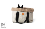     2.8 duepuntootto Dorothea Paper Dog Bag Grey Lining Boucle Wool Hundetasche