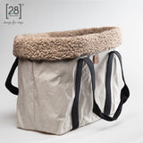 2.8 duepuntootto Dorothea Paper Dog Bag Grey Lining Boucle Wool kuschelige Hundetasche