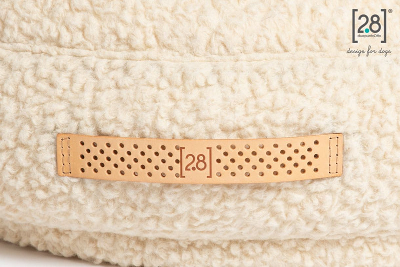 2.8 duepuntootto Fulvio Boucle Wool Dog Cushion Cream Dimension Designer Hundebett