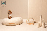     2.8 duepuntootto Fulvio Boucle Wool Dog Cushion Cream Dimension rundes Hundebett fuer kleine Hunde