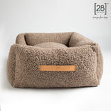    2.8 duepuntootto Henri Boucle Wool Dog Bed Natural kuscheliges Hundebett mit erhoehtem Rand