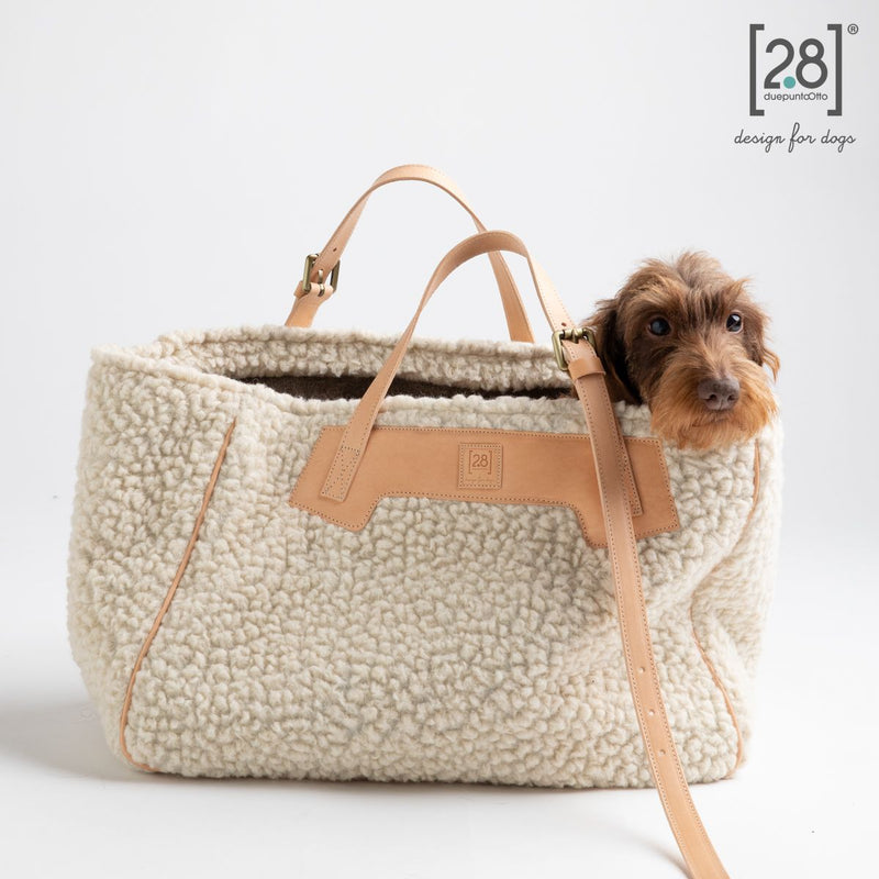 2.8 duepuntootto Margaret Boucle Wool Dog Bag flauschige Tasche fuer kleine Hunde