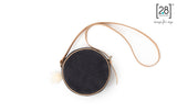    2.8 duepuntootto Mini Margaret Cotton Round Bag Graphite Handtasche fuer Hundehalter