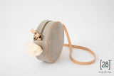     2.8 duepuntootto Mini Margaret Cotton Round Bag Runde Handtasche fuer Hundehalter