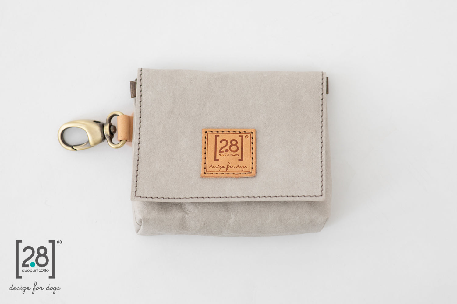 2.8 duepuntootto Oliviero Poop Bags Holder Grey handlicher Kotbeutelspender