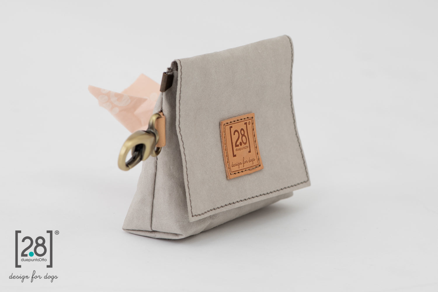     2.8 duepuntootto Oliviero Poop Bags Holder Grey schicker Kotbeutelspender