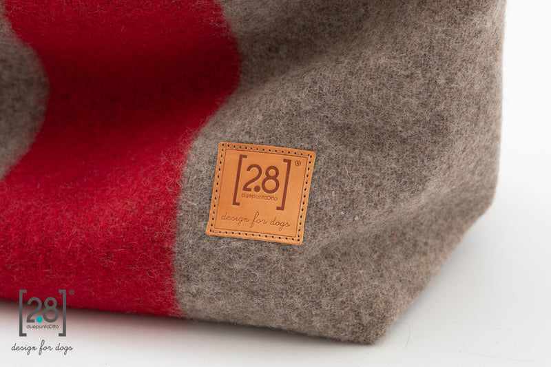 2.8 duepuntootto inge wool dog bag natural red nachhaltige hundetragetasche