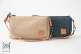 2.8 duepuntootto mini inge jute pochette ecru blue moderne hundehandtasche