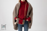 2.8 duepuntootto mini inge wool pochette natural red handtasche fuer hundehalter zum umhaengen