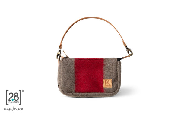 2.8 duepuntootto mini inge wool pochette natural red kleine handtasche