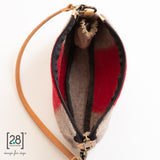     2.8 duepuntootto mini inge wool pochette natural red kleine hundehandtasche