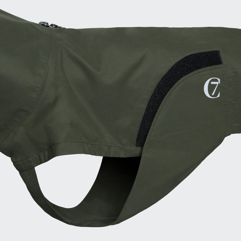 Cloud7 Hunderegenmantel Dublin Dark Olive Hundemantel wasserabweisend