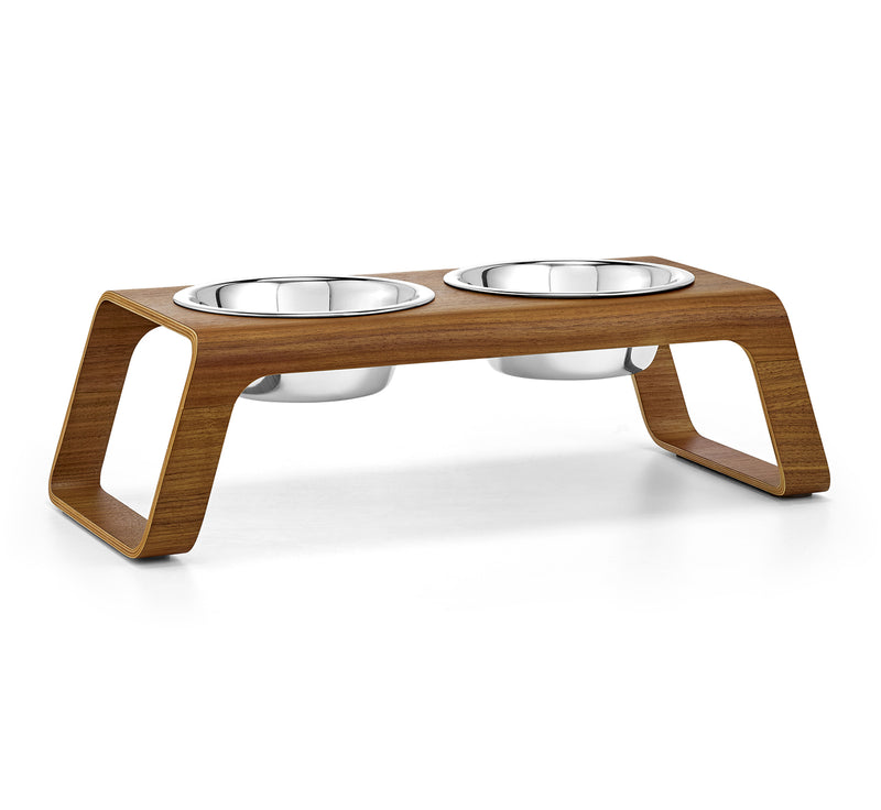 MiaCara Desco Napfstaender Holz Nussbaum Hundenapfstaender fuer grosse Hunde