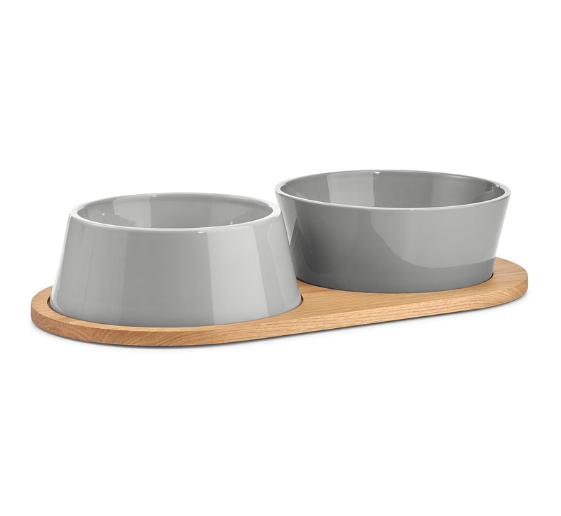 MiaCara Doppio Napf-Set ML Beton Doppio Tablett