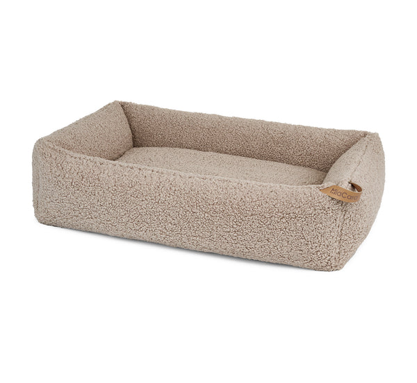 MiaCara Senso Box Bett Greige flauschiges Hundebett mit Rand