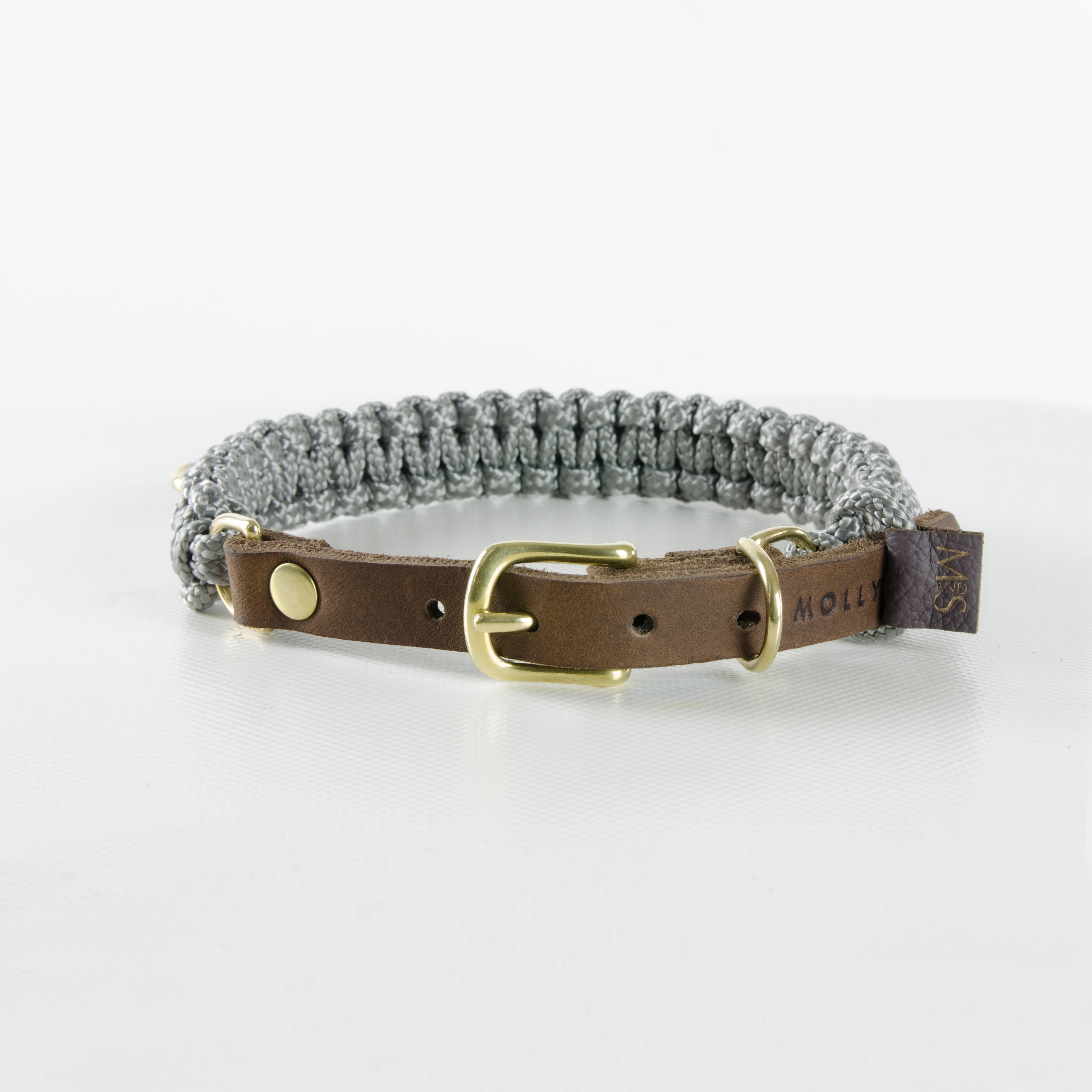 Molly & Stitch Touch of Leather Hundehalsband Grey