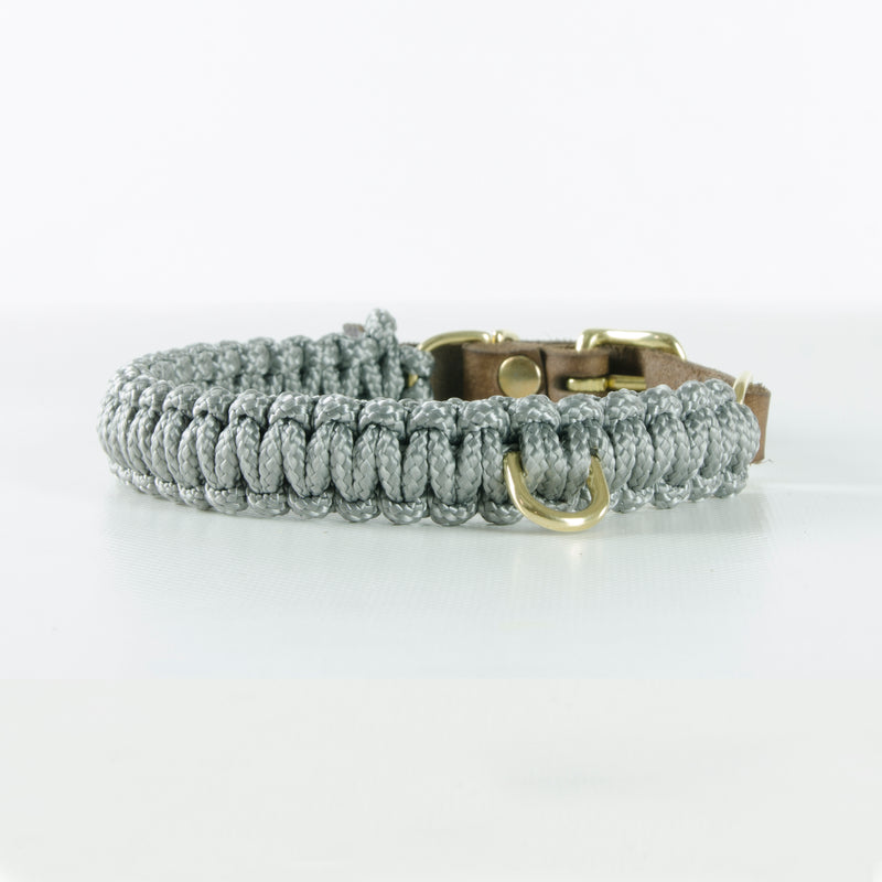 Molly & Stitch Touch of Leather Hundehalsband Grey Lederhalsband