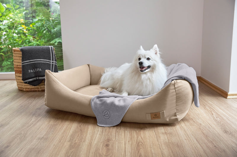 PALOPA Hundebett Fred Humus Hundedecke Mathilda Stein Hundebett mit Rand