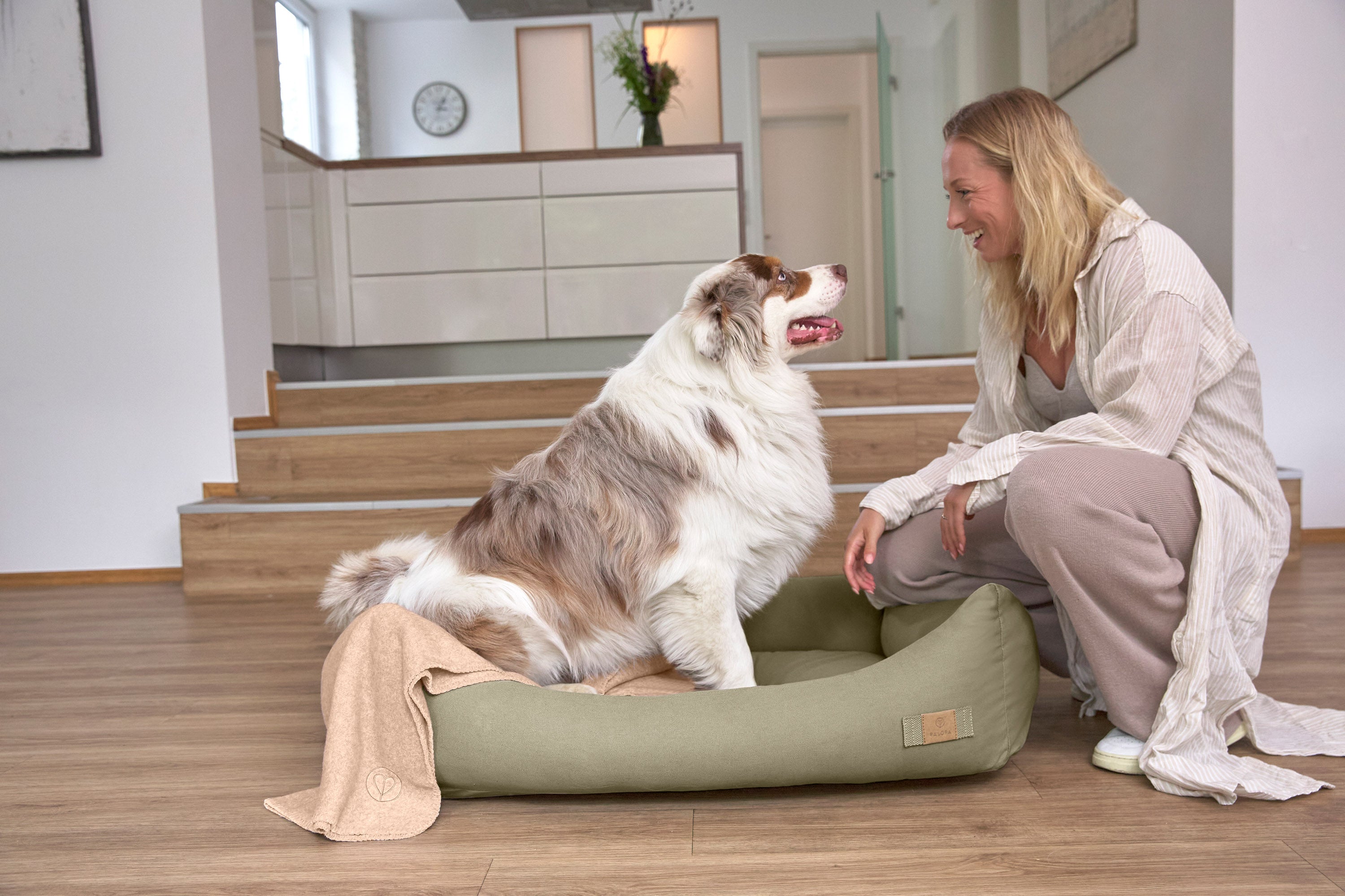 PALOPA Hundebett Fred Salbei Hundebett mit Rand