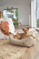 PALOPA Hundedecke Ida Punkte Zimt milchig Hundebett Fred Humus bequemes Hundebett