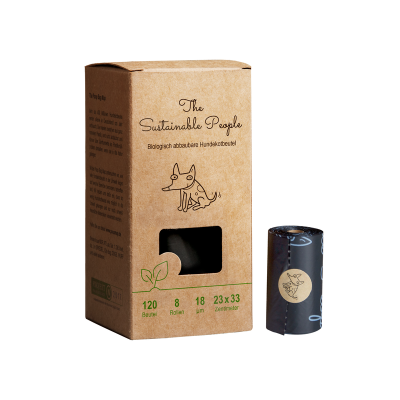 THE SUSTAINABLE PEOPLE Biologisch abbaubare Hundekotbeutel - Kleinrollen ohne Henkel